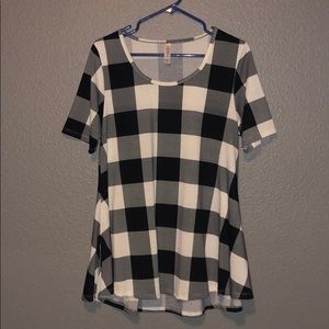 LuLaRoe Perfect T B&W Buffalo Plaid